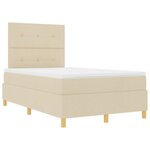 vidaXL Lit avec sommier crème 120x200 cm en tissu