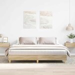 vidaXL Cadre de lit sans matelas chêne sonoma 200x200 cm