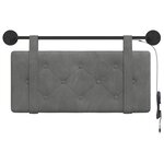 vidaXL Tête de lit suspendue Avec lumière LED Gris foncé Velours