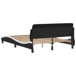vidaXL Cadre de lit sans matelas noir et blanc 140x190 cm similicuir