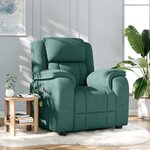 vidaXL Fauteuil de massage inclinable Vert foncé Tissu