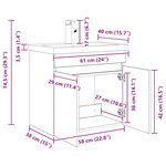 vidaXL Meuble de salle de bain avec robinet Blanc 61 x 40 x 74 5 cm