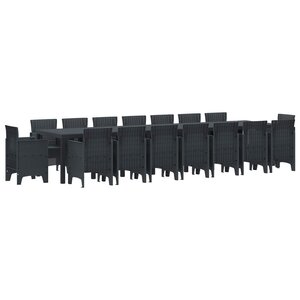 vidaXL Ensemble de salle à manger de jardin avec coussins 17 Pièces