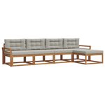 vidaXL Ensemble de canapés d'extérieur 5 pc Gris Naturel et Clair