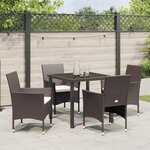 vidaXL Ensemble de jardin 5 pièces Marron Rattan synthétique