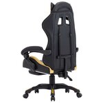 vidaXL Fauteuil de jeux vidéo avec repose-pied Doré et noir Similicuir