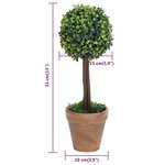vidaXL Plantes de buis artificiel 2 Pièces avec pots Boule Vert 33 cm