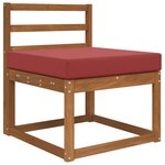 vidaXL Coussin de canapé d'extérieur Bordeaux 60 x 60 x 8 cm Polyester