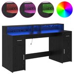 vidaXL Bureau Chêne Noir 160x55x91 cm Bois d'ingénierie