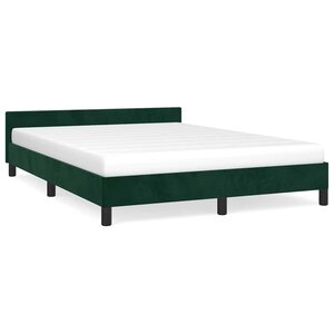 vidaXL Cadre de lit sans matelas vert foncé 140x200 cm velours