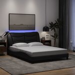 vidaXL Cadre de lit avec LED sans matelas Hvar noir 120x200 cm tissu