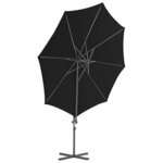 vidaXL Parasol de jardin en porte-à-faux avec mât en acier noir 300 cm