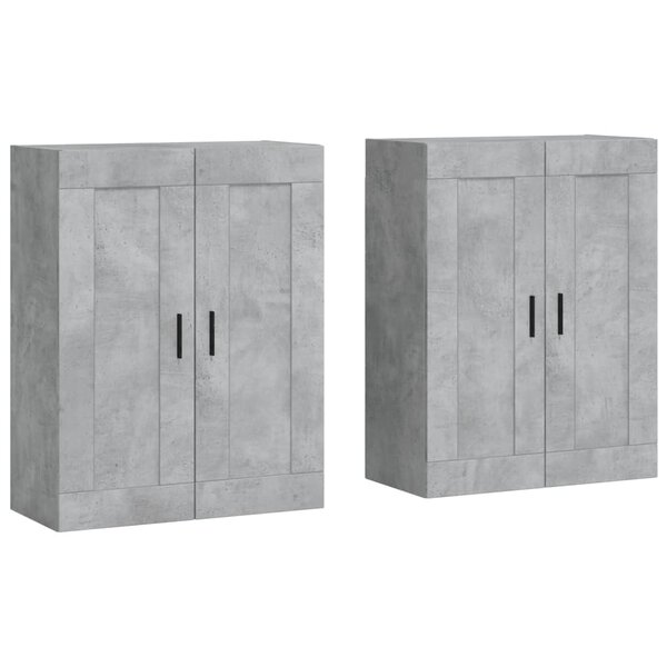 vidaXL Armoires murales 2 Pièces gris béton bois d'ingénierie