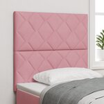 vidaXL Tête de lit en velours rose 100 cm avec blocs diamants