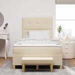 vidaXL Lit à ressorts avec matelas Crème 120 x 190 cm tissu