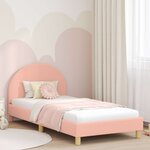 vidaXL Cadre de lit pour enfants avec tête de lit Rose 90 x 200 cm