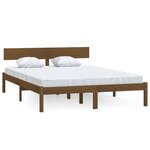 vidaXL Cadre de lit Marron miel Bois de pin massif 120x200 cm