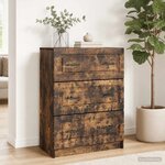 vidaXL Armoire à tiroirs Chêne fumé 66 x 34 5 x 87 cm