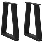 vidaXL Pieds de table basse en V 2 pièces Noir 38 x (42-43 3) cm Acier