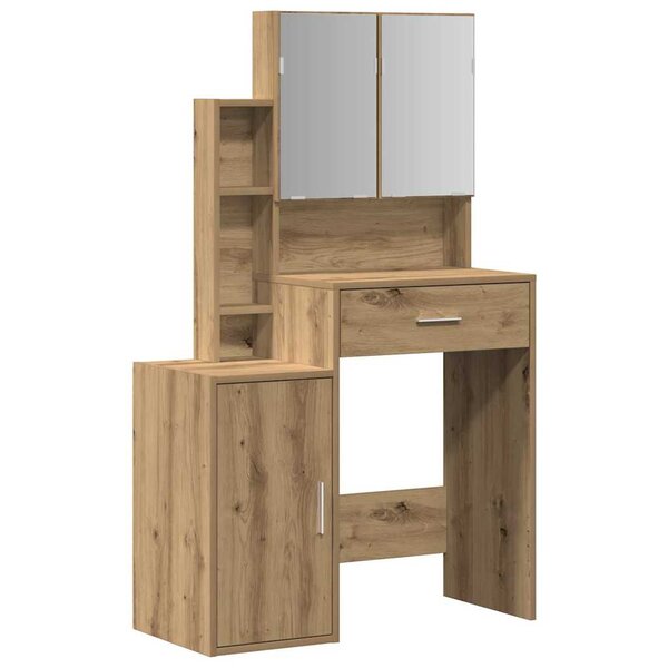 vidaXL Coiffeuse chêne artisanal 80 x 35 x 132 cm Bois d'ingénierie