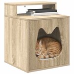 vidaXL Maison pour chat Sonoma 42 5 x 40 x 53 5 cm Bois d'ingénierie
