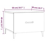 vidaXL Table basse avec pieds en métal Blanc brillant 50x50x40 cm