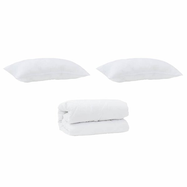 vidaXL Duvet avec oreillers Autre 3 Pièces Blanc 240 x 220 cm Microfibre