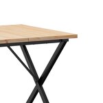vidaXL Table à manger cadre en X 90x90x75 5cm bois de pin massif fonte