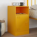 vidaXL Table de chevet jaune moutarde 34 5x39x62 cm acier