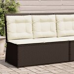 vidaXL Banc inclinable de jardin avec coussins marron résine tressée