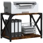 vidaXL Support d'imprimante à 2 niveaux chêne fumé 44x26x31 5 cm