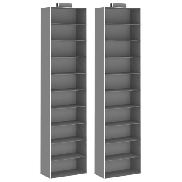 vidaXL Étagères suspendues de rangement 2 Pièces 10 niveaux Tissu