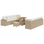 vidaXL Ensemble de canapé de jardin avec coussin 11 Pièces Beige  Crème