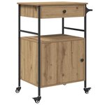 vidaXL Chariot de cuisine en chêne artisanal 56x43x89 5 cm