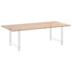 vidaXL Pieds de table à manger Blanc 2 pièces 90 x (72-73) cm Acier