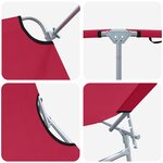 vidaXL Transat 2-personne 2 Pièces Rouge 58 x 188 x 77cm tissu