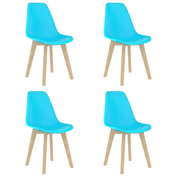 vidaXL Chaises à manger lot de 4 bleu plastique