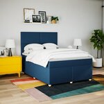 vidaXL Sommier à lattes de lit avec matelas Bleu 160x200 cm Tissu