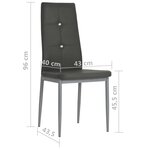 vidaXL Chaises à manger lot de 4 gris similicuir