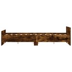 vidaXL Cadre de lit tête de lit et pied de lit chêne fumé 135x190 cm
