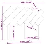 vidaXL Tête de lit Gris 122 5x3x80 5 cm Bois massif de pin