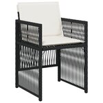 Ensemble de salle à manger jardin vidaXL 5 pièces avec coussins en poly rotin noir