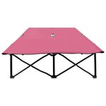 vidaXL Chaise longue pliable 2 places rose acier