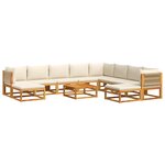 vidaXL Salon de jardin avec coussins 11 Pièces bois massif d'acacia