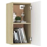 vidaXL Meuble TV Blanc et chêne sonoma 30 5x30x60 cm Bois d’ingénierie