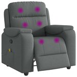 vidaXL Fauteuil de massage inclinable Gris foncé Tissu