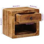 vidaXL Cabinet de chevet mural avec tiroir Marron 40 x 30 x 36 cm