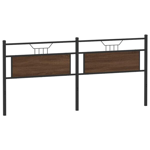 vidaXL Tête de lit de remplacement chêne marron 193 cm bois d'ingénierie et acier