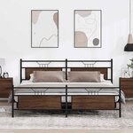 vidaXL Cadre de lit en métal sans matelas chêne marron 193x201 cm