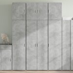 vidaXL Buffet haut gris béton 80x42 5x249 cm bois d'ingénierie